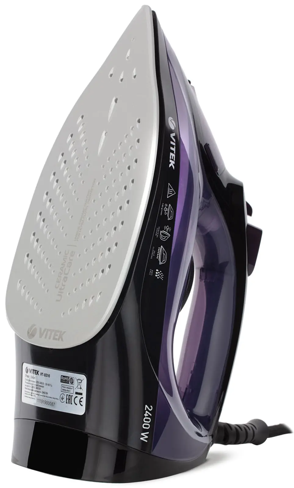 Утюг Vitek VT-8316, черный/фиолетовый