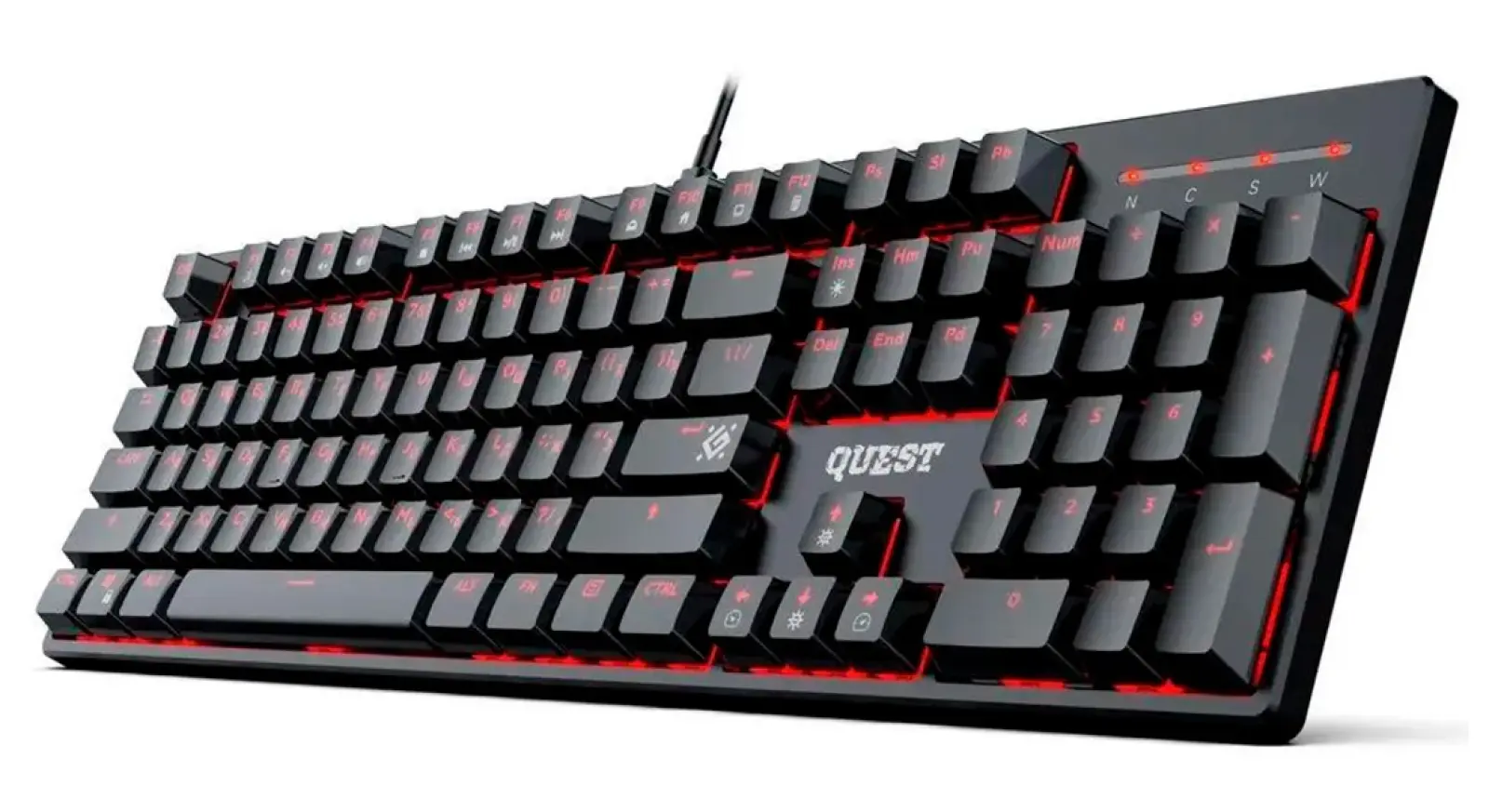 Механическая клавиатура Defender Quest GK-596 RU, черный, 104 кнопки, SNK, красные (45596)