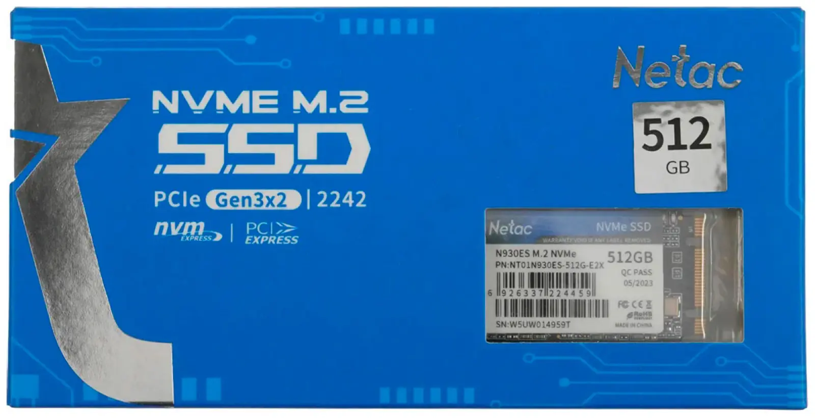 SSD накопитель Netac M.2 N930ES 512 Гб PCIe (NT01N930ES-512G-E2X)