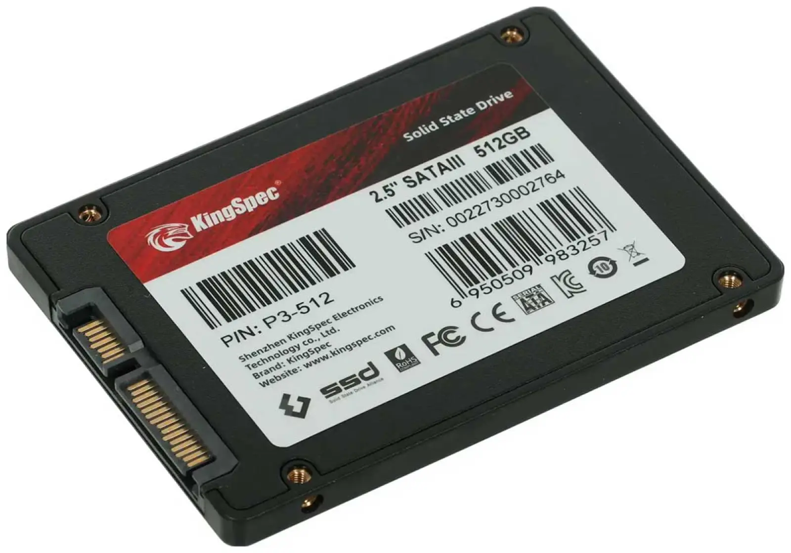 SSD накопитель Kingspec 2.5 512 Гб SATA III (P3-512)