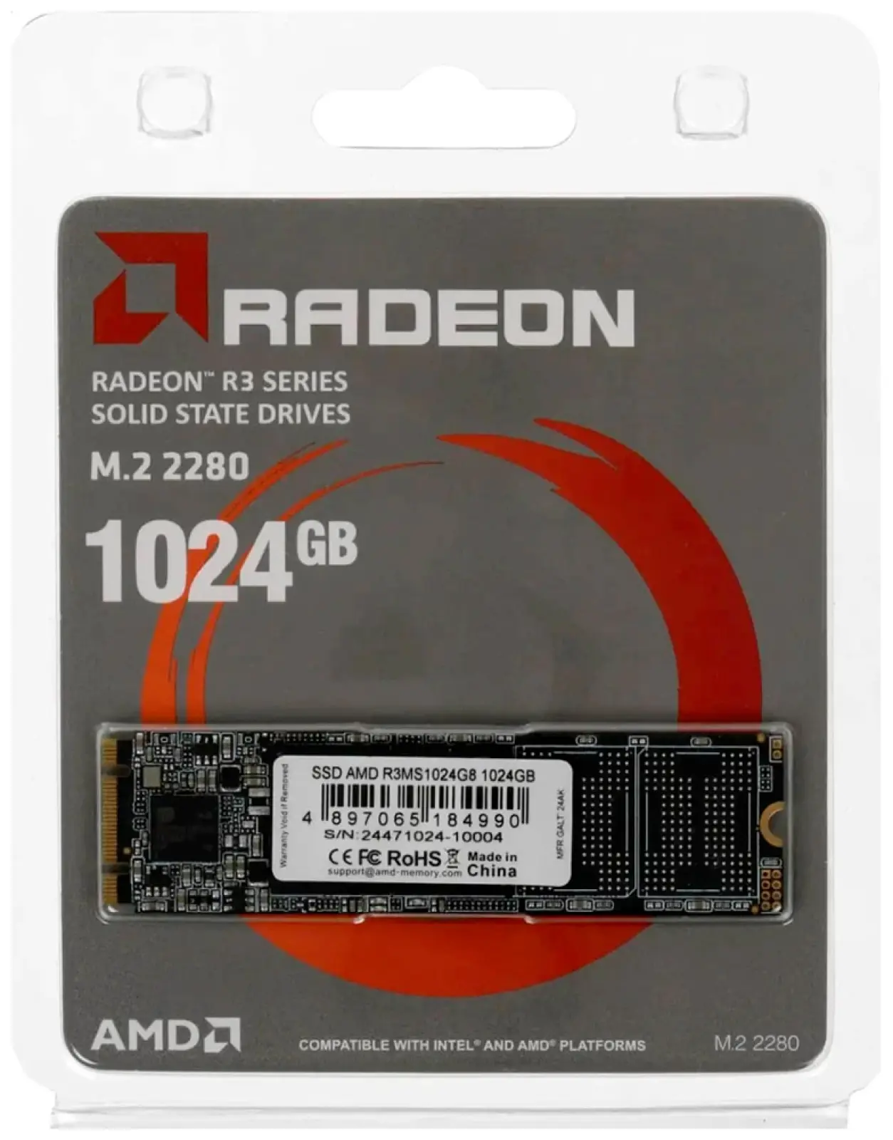 SSD накопитель AMD 1Tb R3 Series mSATA (R3MS1024G8)