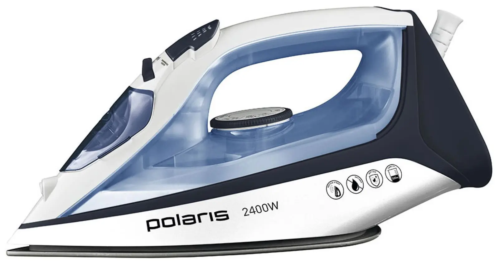 Утюг для одежды с отпаривателем  Polaris PIR 2483K 3m, белый/синий