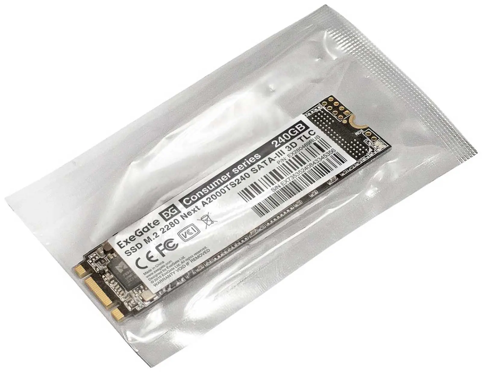SSD накопитель ExeGate M.2 2280 240GB Next A2000TS240 SATA-III (EX280469RUS)
