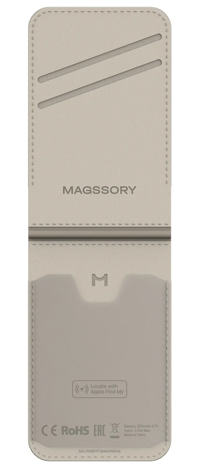 Кошелек-кардхолдер Magssory Geotag Magnetic Flip Wallet, совместимый с MagSafe и Find My, ivory (ACL003)