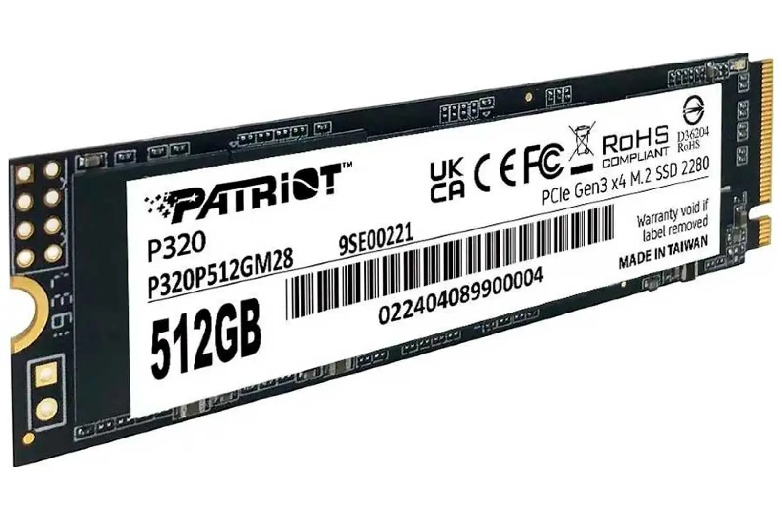 SSD накопитель Patriot Memory M.2 512GB P320 (P320P512GM28)