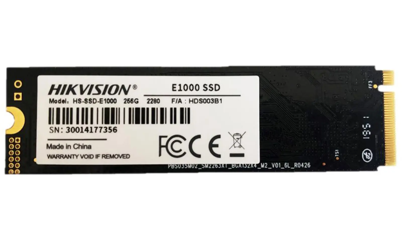 Накопитель SSD Hikvision M.2 E1000 256 Гб PCIe HS-SSD-E1000/256G