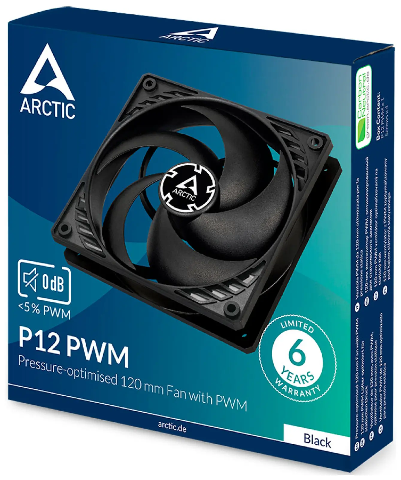 Вентилятор для корпуса Arctic P12 PWM black/black (ACFAN00119A)