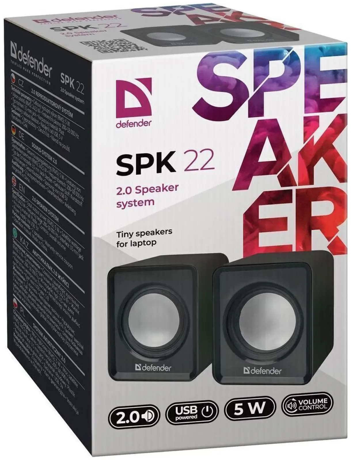 Акустическая система 2.0 Defender SPK 22 черный 65503