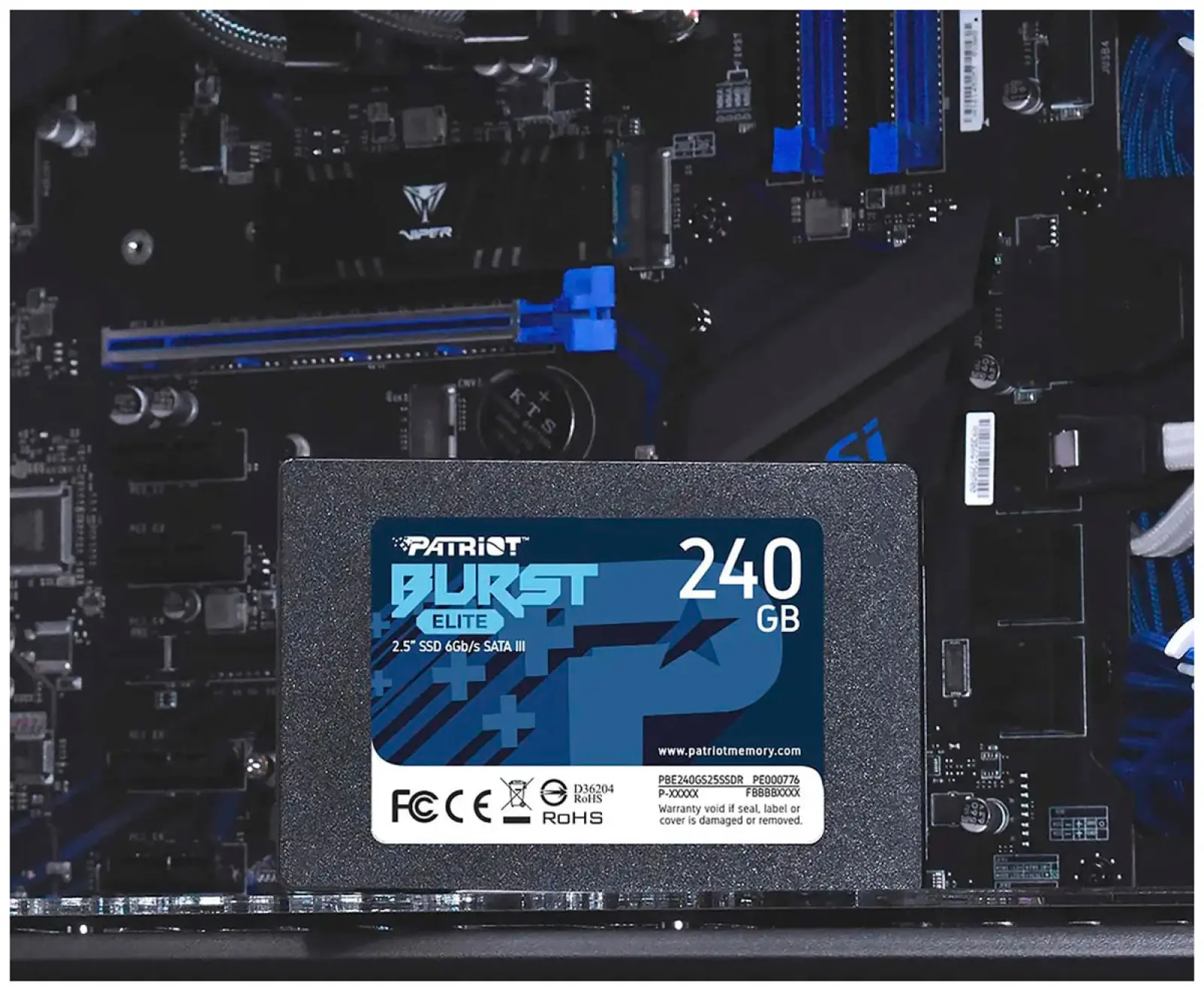 Накопитель SSD Patriot Memory 2.5 Burst Elite 240 Гб SATA III (PBE240GS25SSDR)