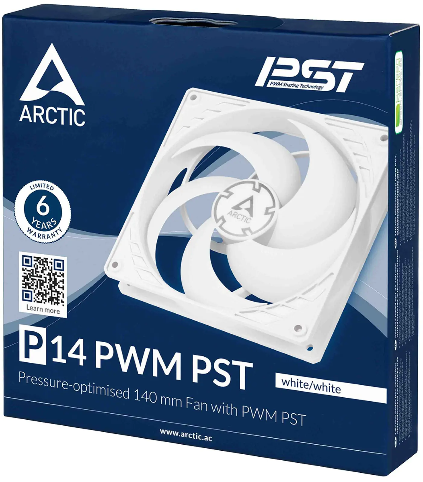 Вентилятор для корпуса Arctic P14 PWM PST white/white (ACFAN00197A)