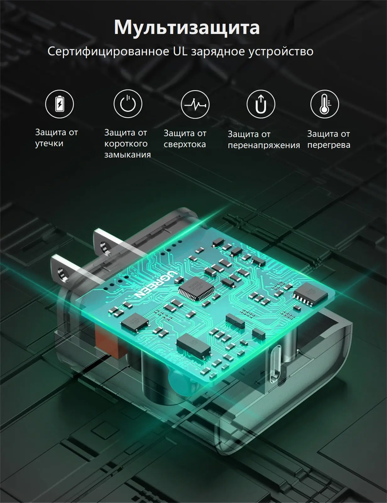 Сетевое з/у Ugreen USB C 20W PD (60450) белый