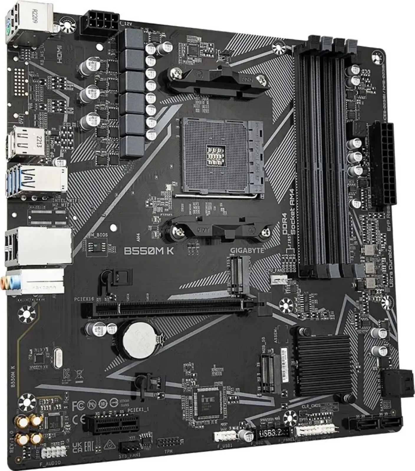 Материнская плата Gigabyte B550M K (AM4, mATX)