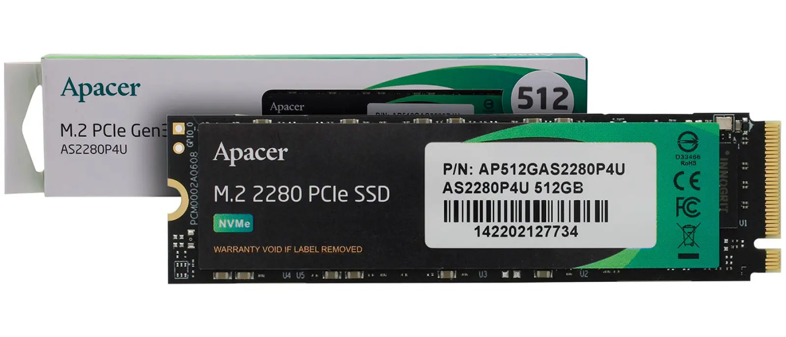 SSD накопитель Apacer AS2280P4 M.2 512 Гб PCIe 3D NAND (AP512GAS2280P4U-1)