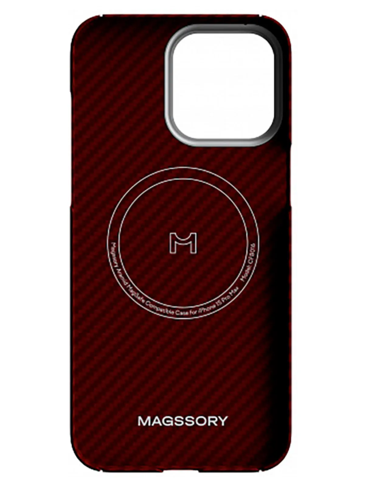 Чехол для мобильного телефона Magssory для iPhone 15 Pro Max, кевлар (арамид), с магнитами, совместимый с MagSafe, red (CFB016)