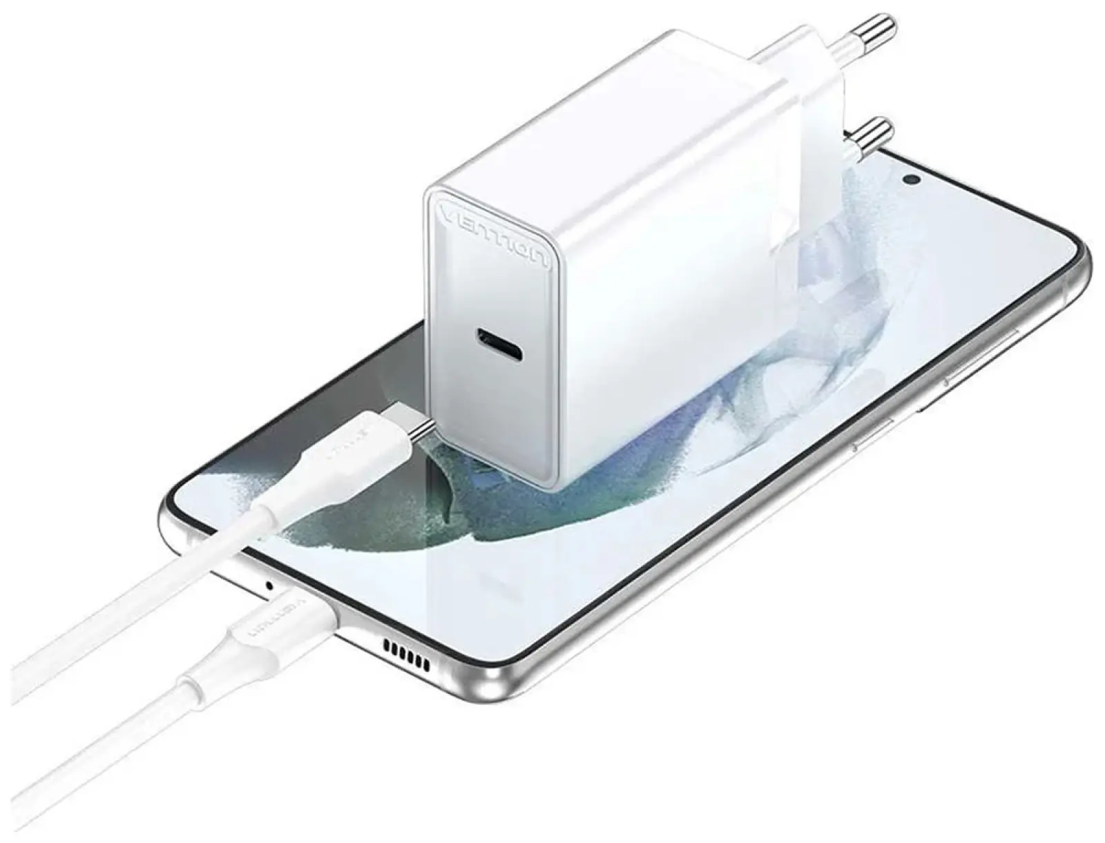 Набор для зарядки Vention з/у 25W и кабель USB-C 3А, белый (FAHWF-EU)