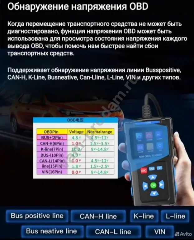 сканер диагностический авто Т-200 OBD 2 NEW новый
