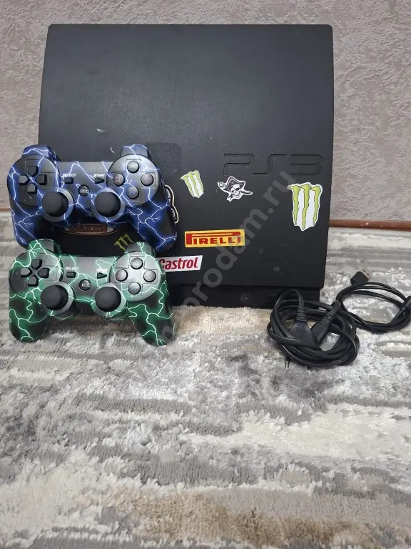 Игровая приставка Sony PlayStation 3 Slim (Прошитая) + 2 геймпада