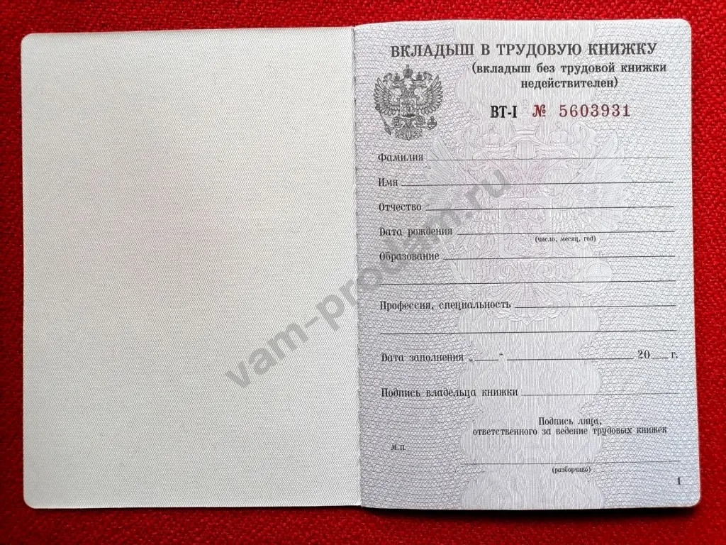 Вкладыши СССР АТ- lV для трудовой книжке. Для коллекции.