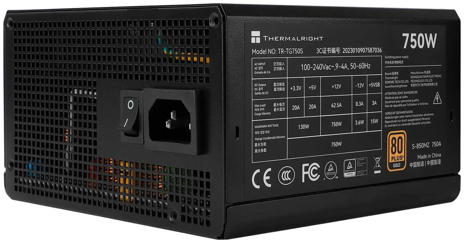 Блок питания Thermalright 750W Gold ATX 3.0 (TR-TG 750S)
