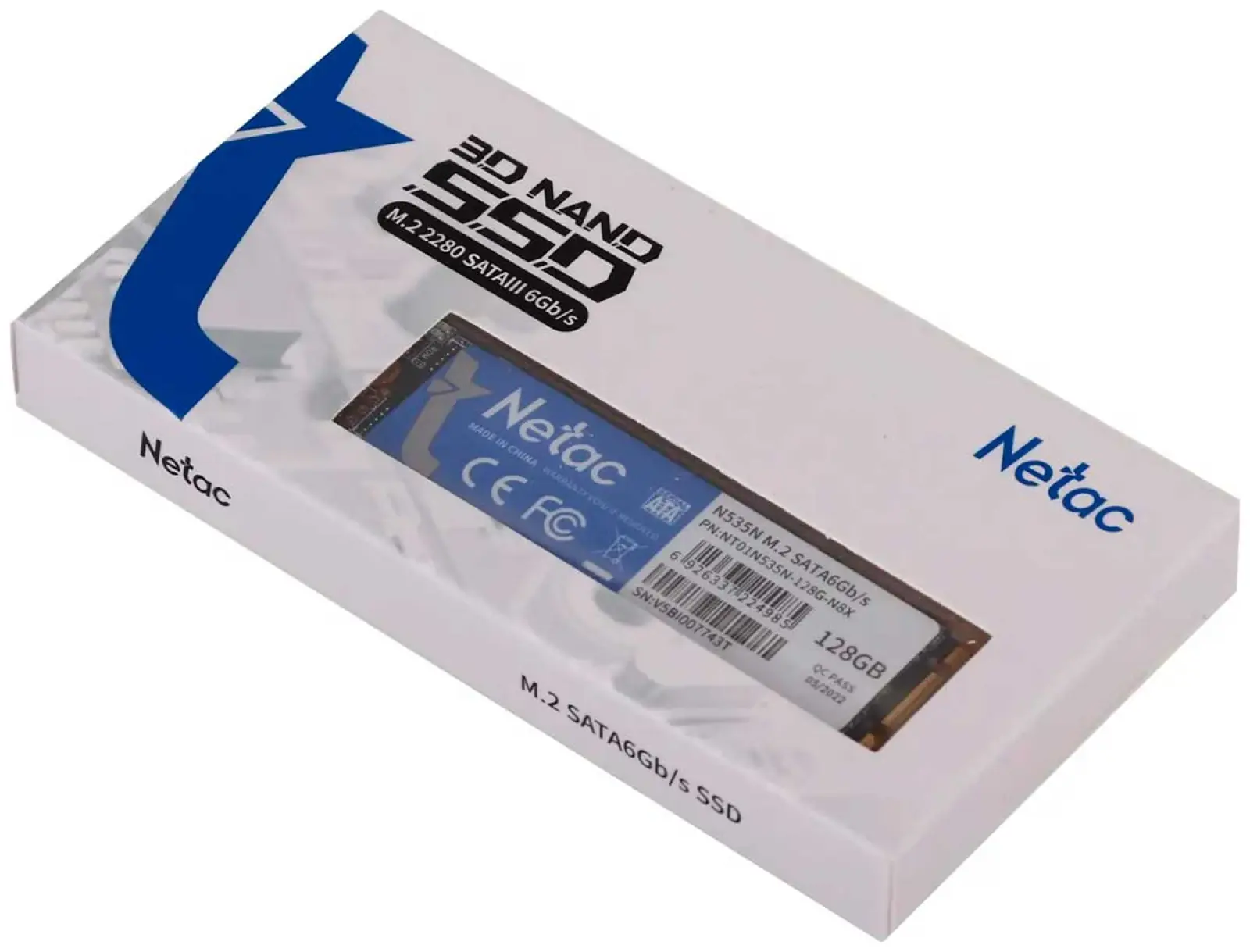 SSD накопитель Netac M.2 N535N 128 Гб SATA III 3D NAND (NT01N535N-128G-N8X)
