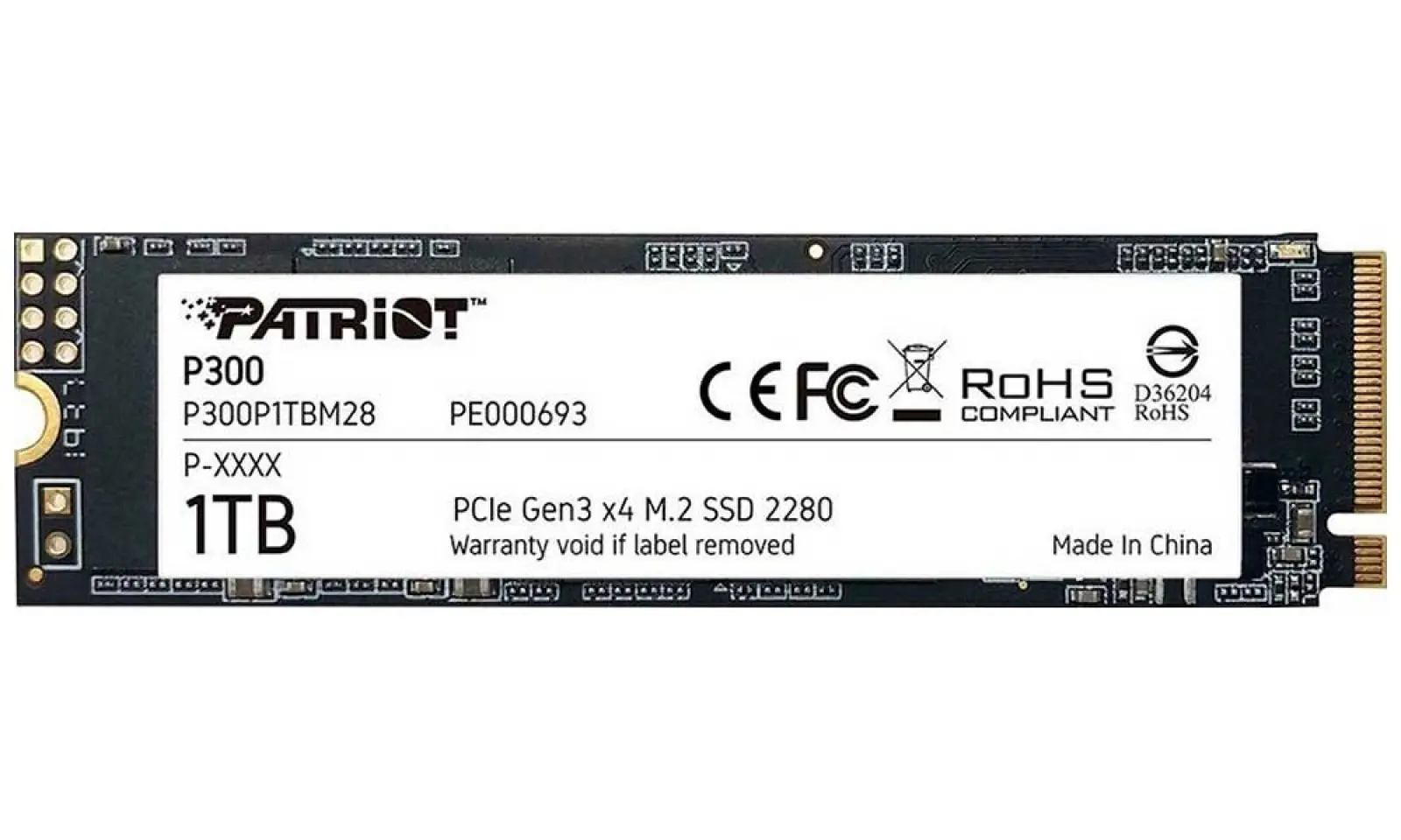 Накопитель SSD Patriot Memory PCI-E x4 1Tb P300P1TBM28 P300 M.2 2280