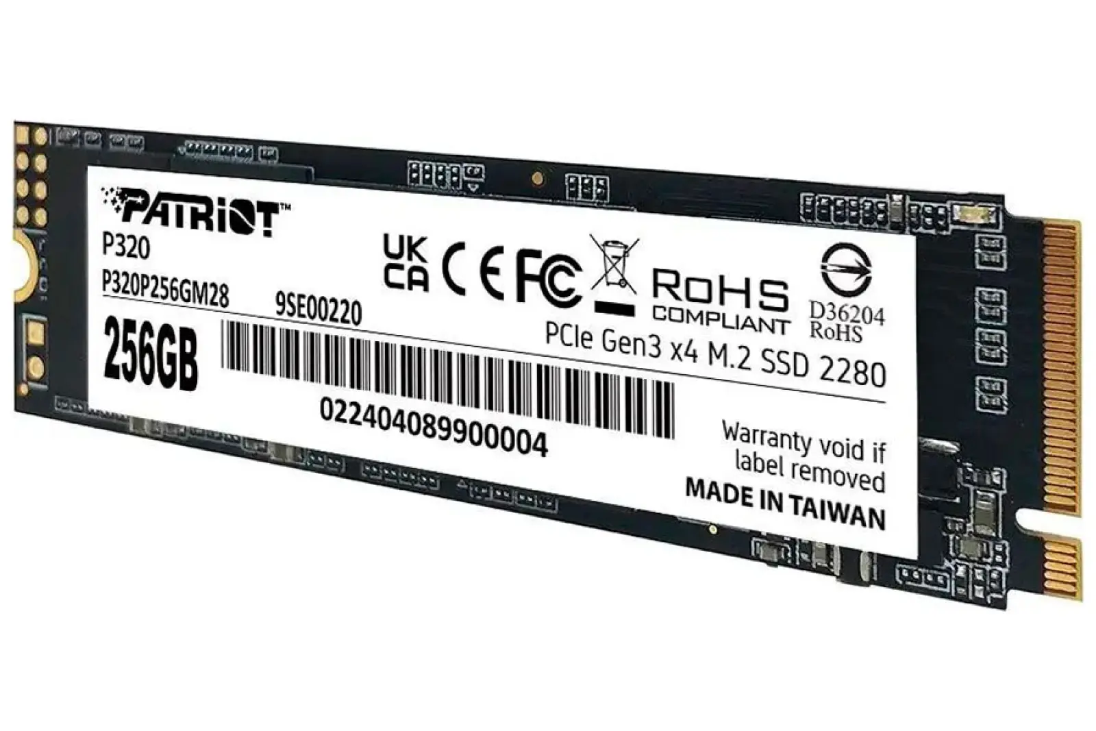 SSD накопитель Patriot Memory M.2 256GB P320 (P320P256GM28)