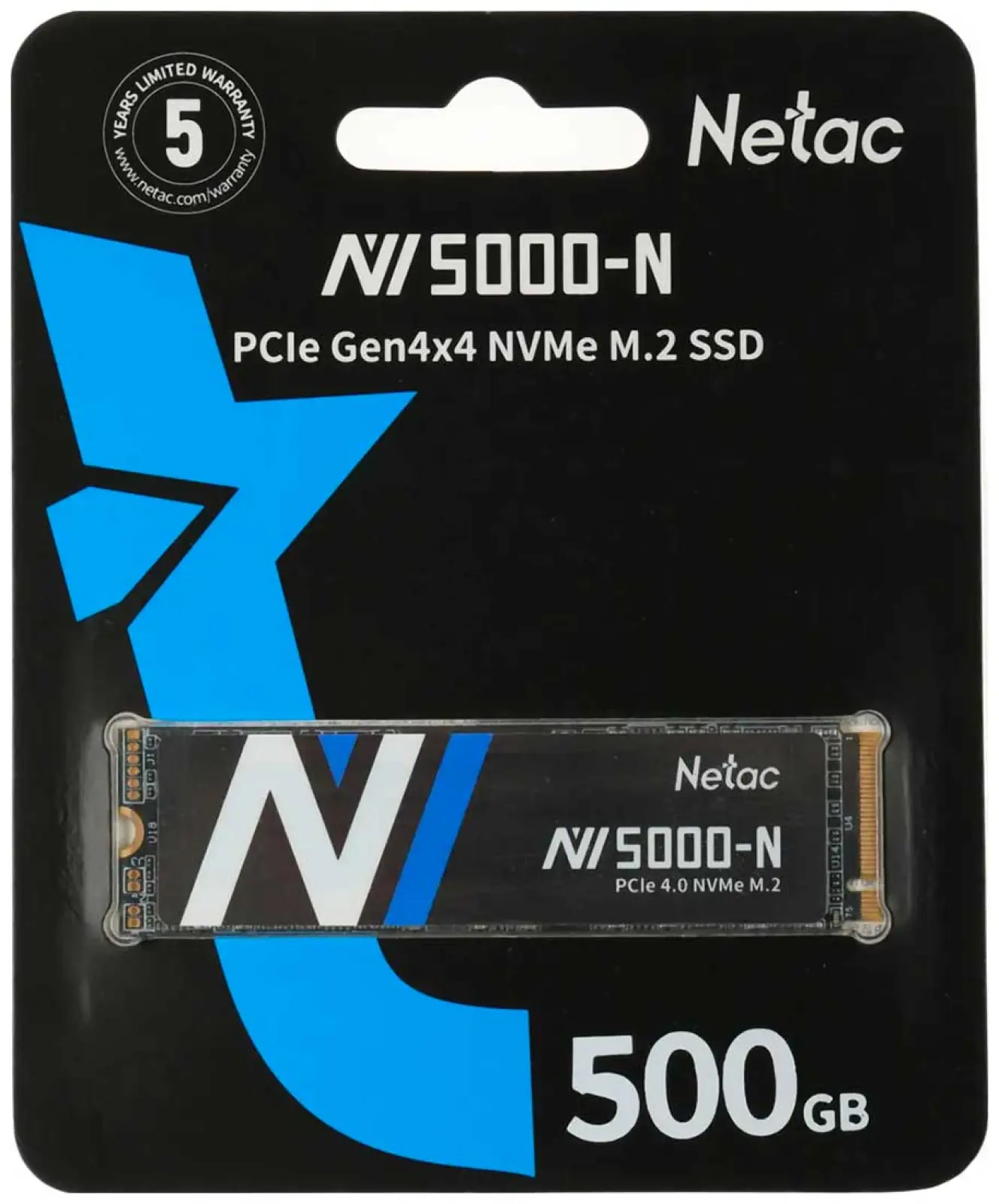 SSD накопитель Netac M.2 NV5000-N 500 Гб PCIe 4.0 3D NAND (NT01NV5000N-500-E4X)