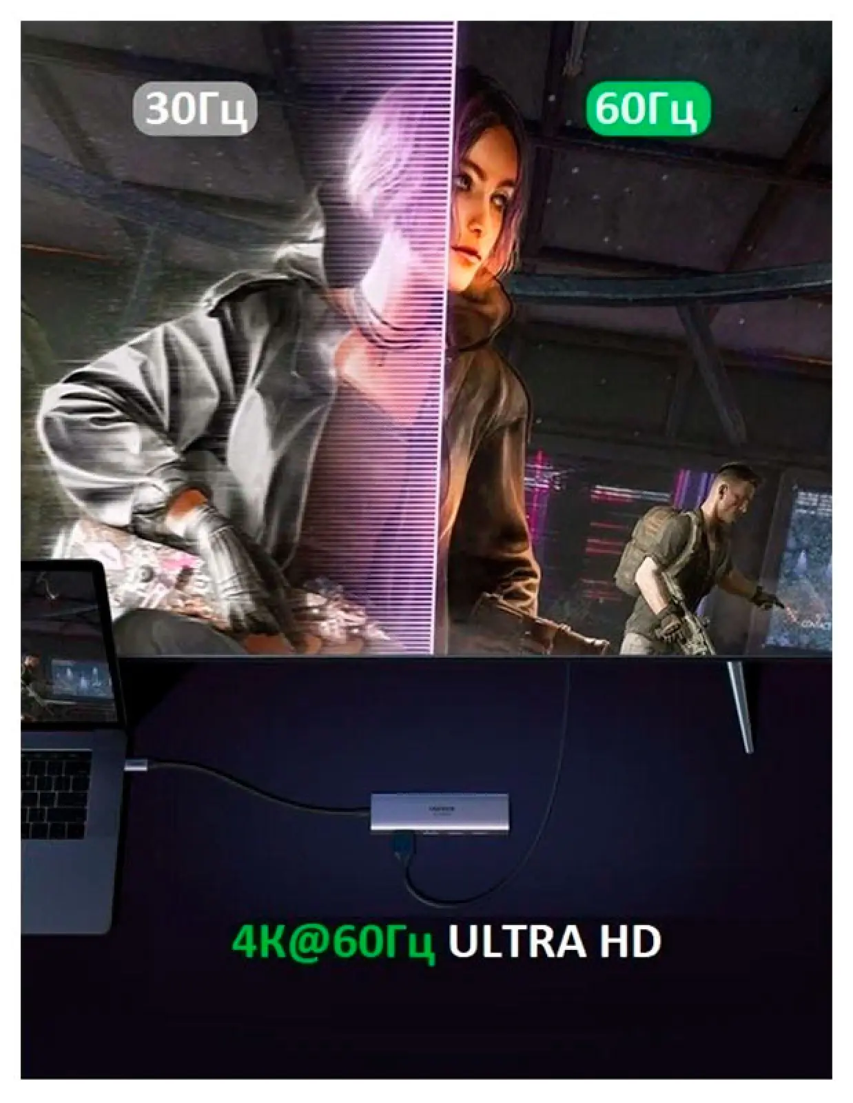 USB концентратор (хаб) Ugreen Premium 6 в 1, 3 х USB 3.0, HDMI, SD/TF (60383)