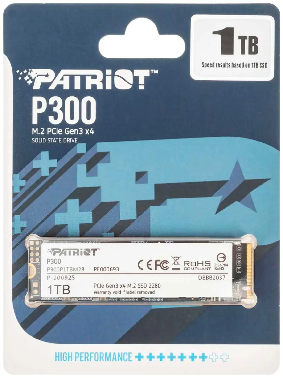 Накопитель SSD Patriot Memory PCI-E x4 1Tb P300P1TBM28 P300 M.2 2280
