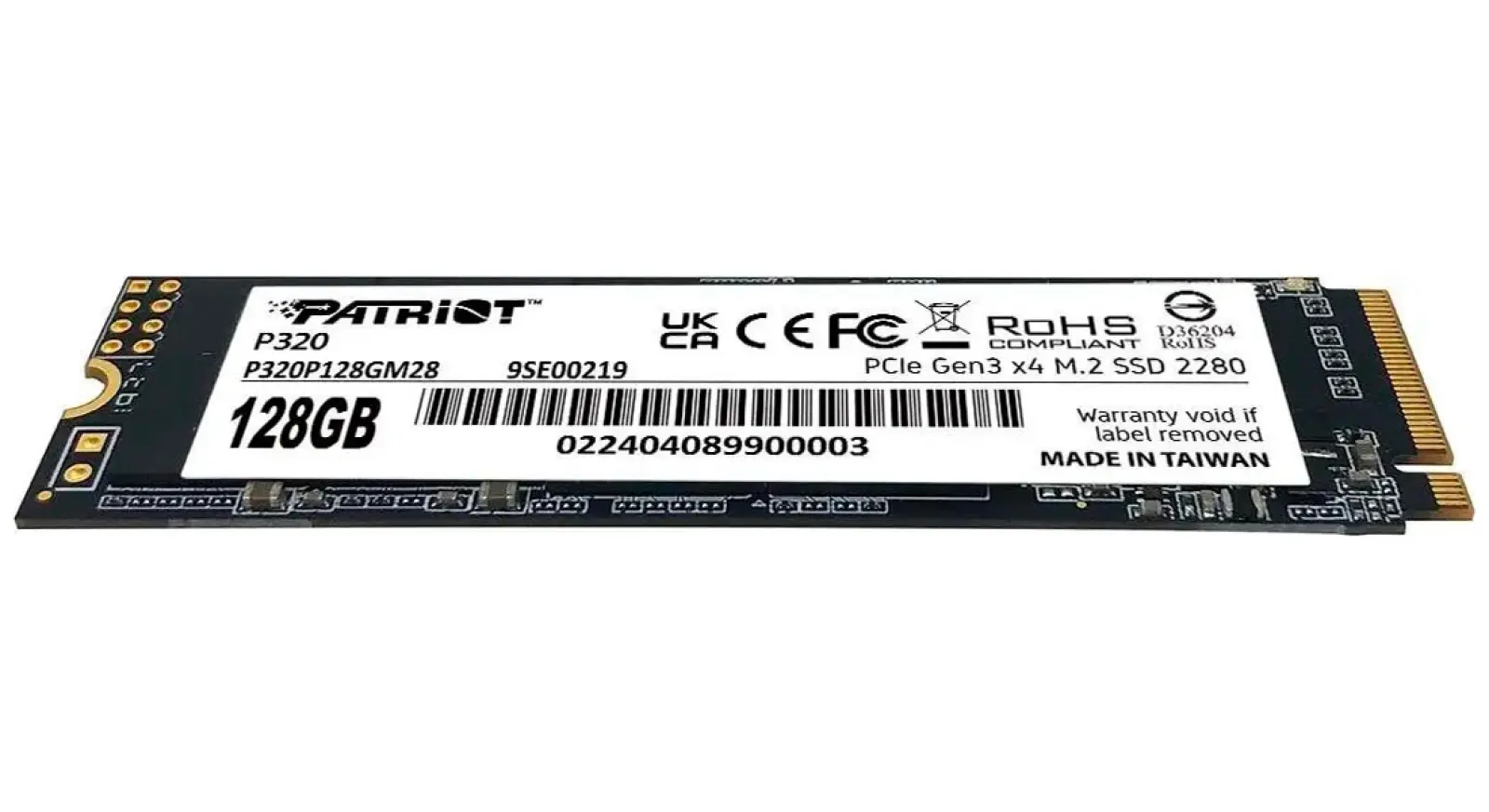 SSD накопитель Patriot Memory M.2 128GB P320 (P320P128GM28)