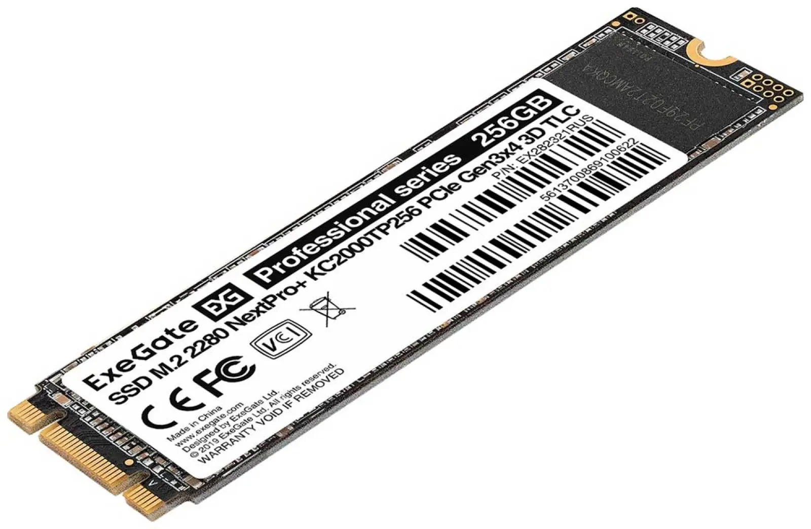SSD накопитель ExeGate M.2 2280 256GB NextPro+ KC2000TP256 PCIe (EX282321RUS)