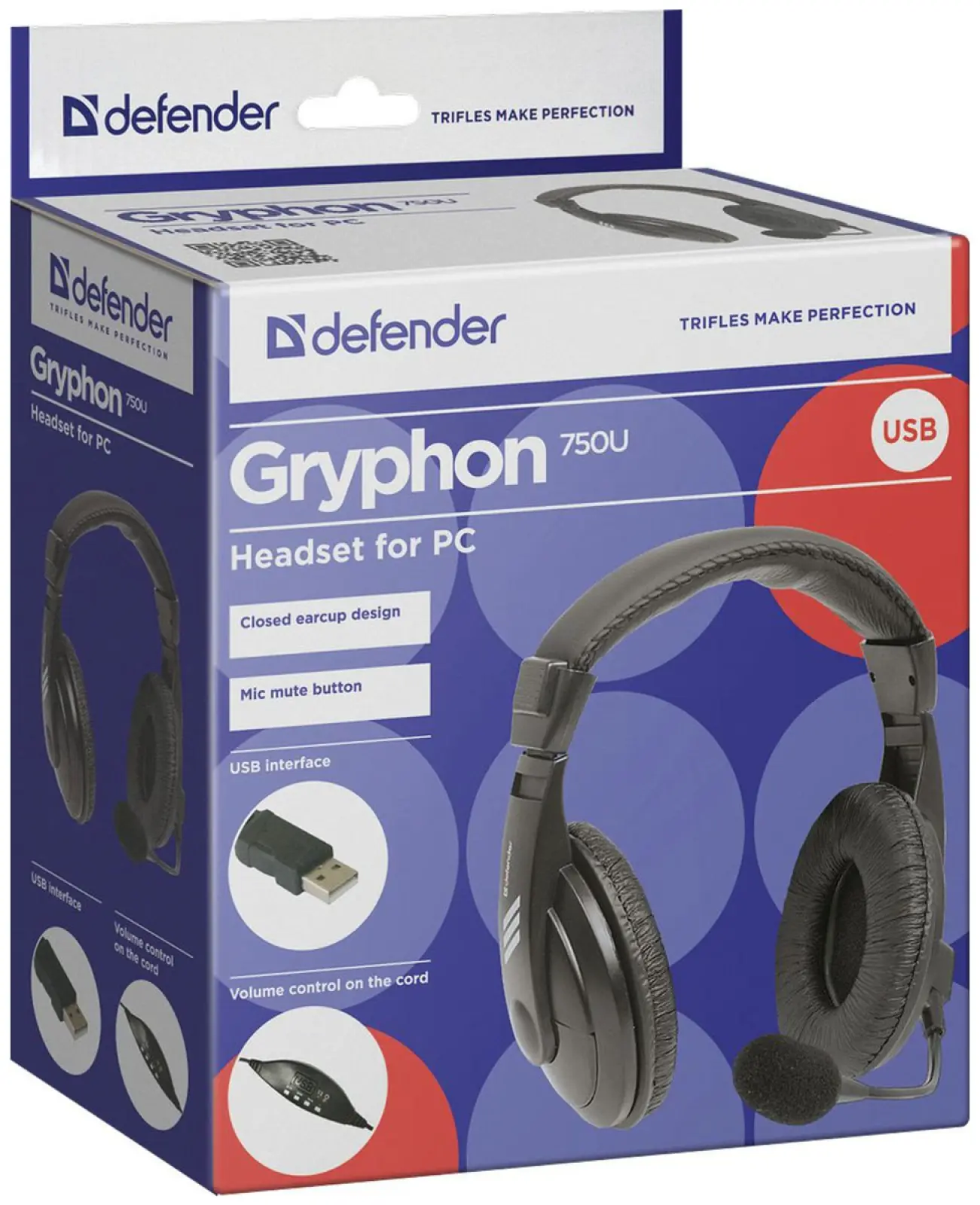 Компьютерная гарнитура Defender Gryphon 750 U USB 63752