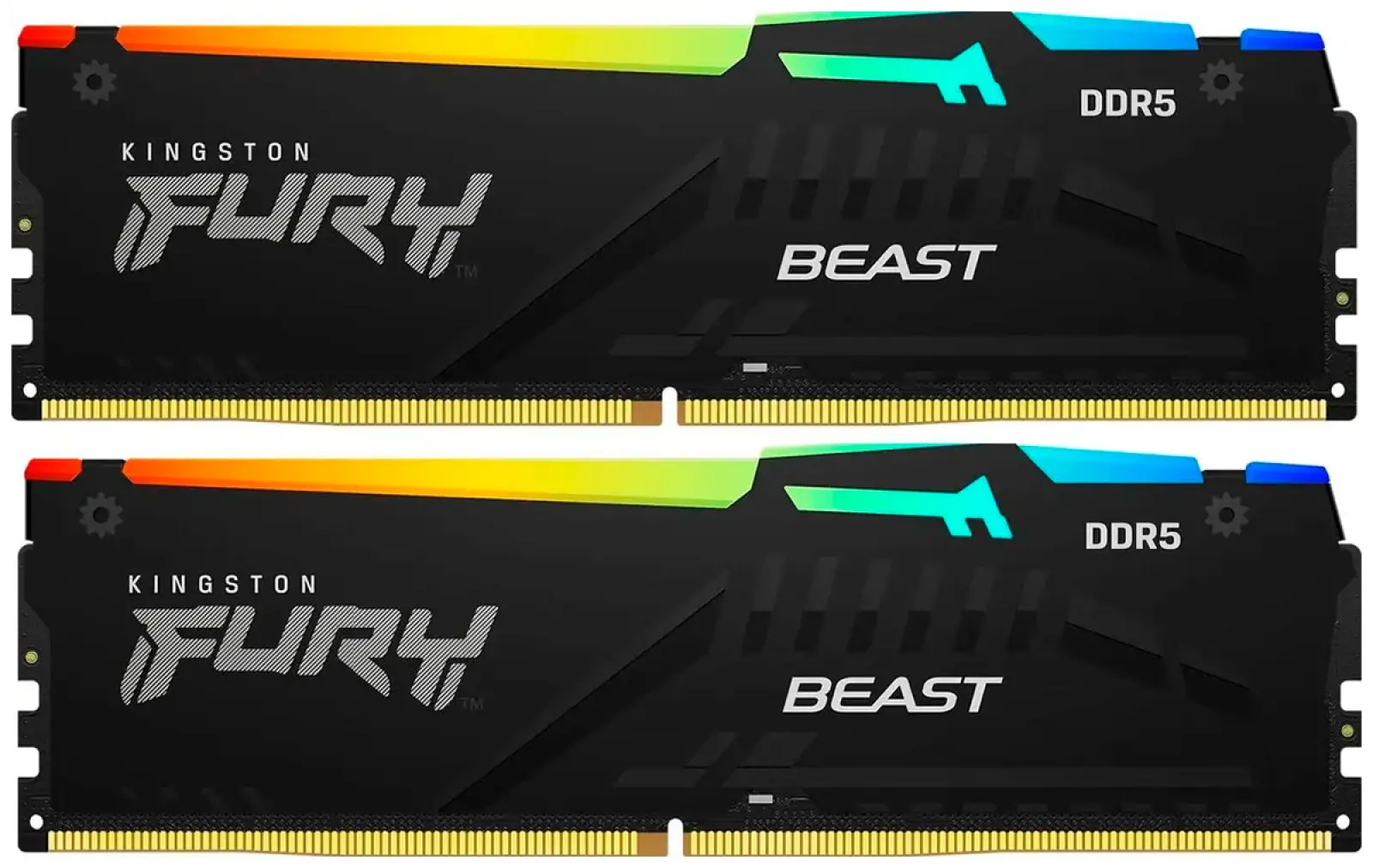Оперативная память Kingston DDR5 16Gb (2x8Gb) 6000MHz Fury Beast Black RGB (KF560C30BBAK2-16)