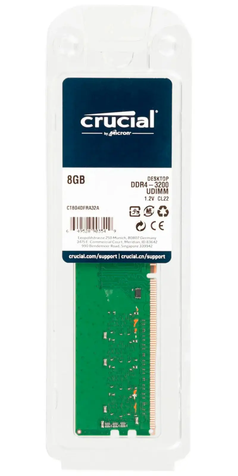 Оперативная память Crucial DDR4 8Gb 3200MHz (CT8G4DFRA32A)
