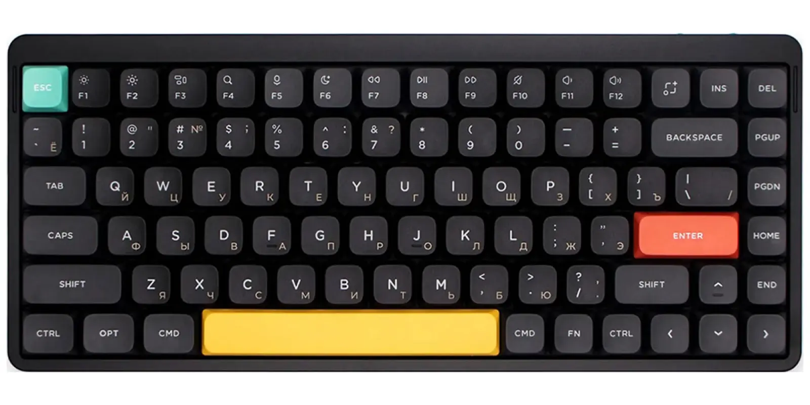 Беспроводная механическая клавиатура Nuphy QMK, AIR75v2, Basalt Black, RGB Hot Swap Brown Switc