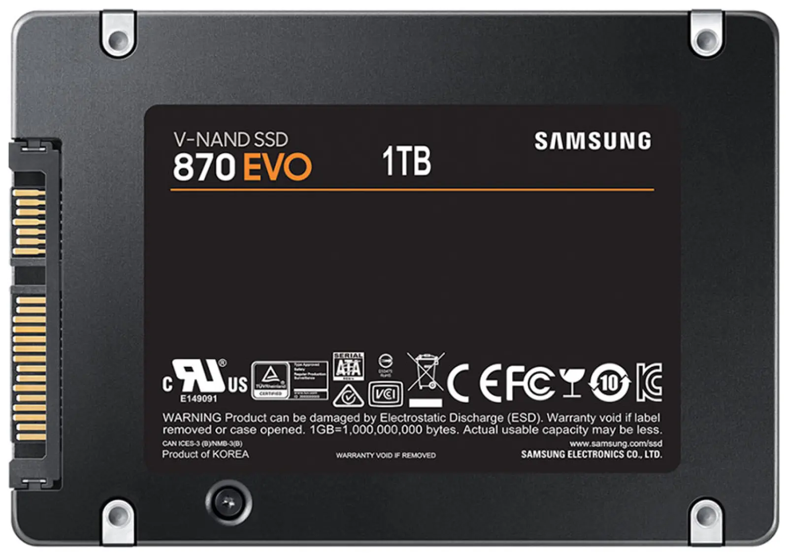 Накопитель SSD Samsung 2.5 870 EVO 1000 Гб SATA III 3bit MLC (TLC) MZ-77E1T0BW