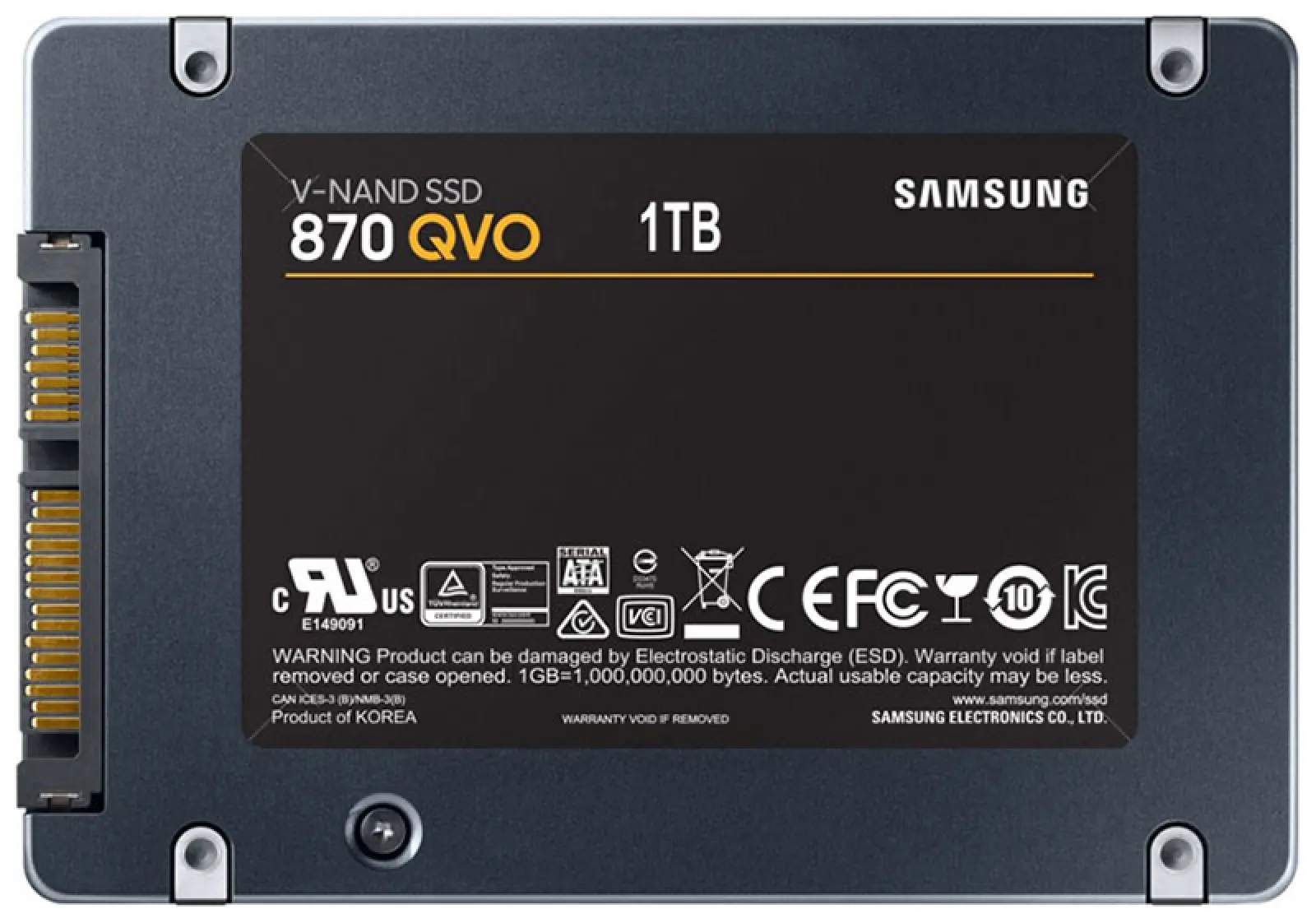 Накопитель SSD Samsung 2.5 870 QVO 1000 Гб SATA III 4bit MLC (QLC) MZ-77Q1T0BW