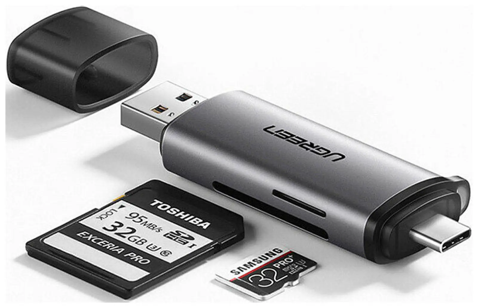 Картридер Ugreen USB-C + USB-A 3.0, для карт памяти TF/SD (50706)