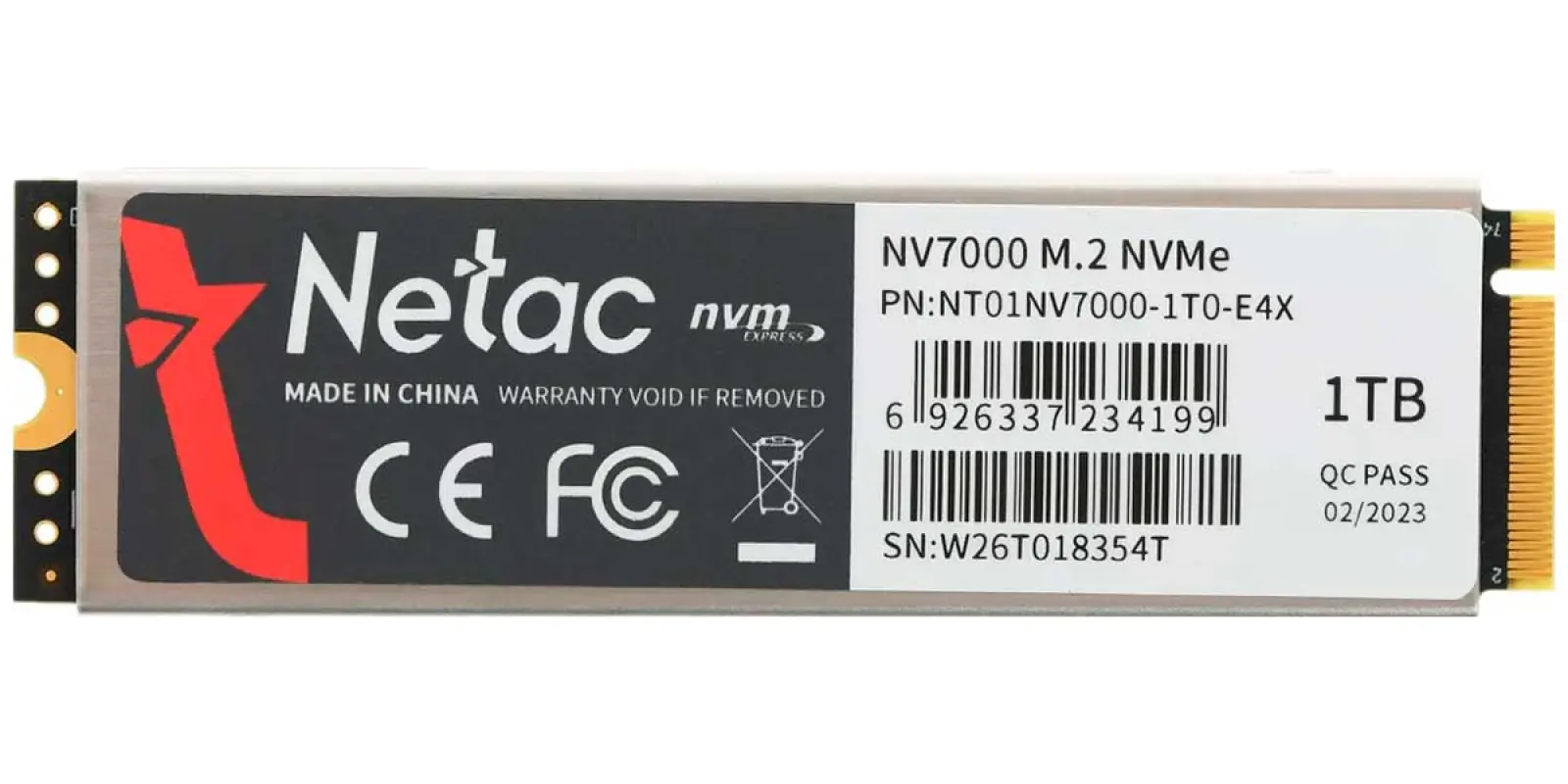 SSD накопитель Netac M.2 NV7000 1000 Гб PCIe 4.0 3D NAND (NT01NV7000-1T0-E4X)