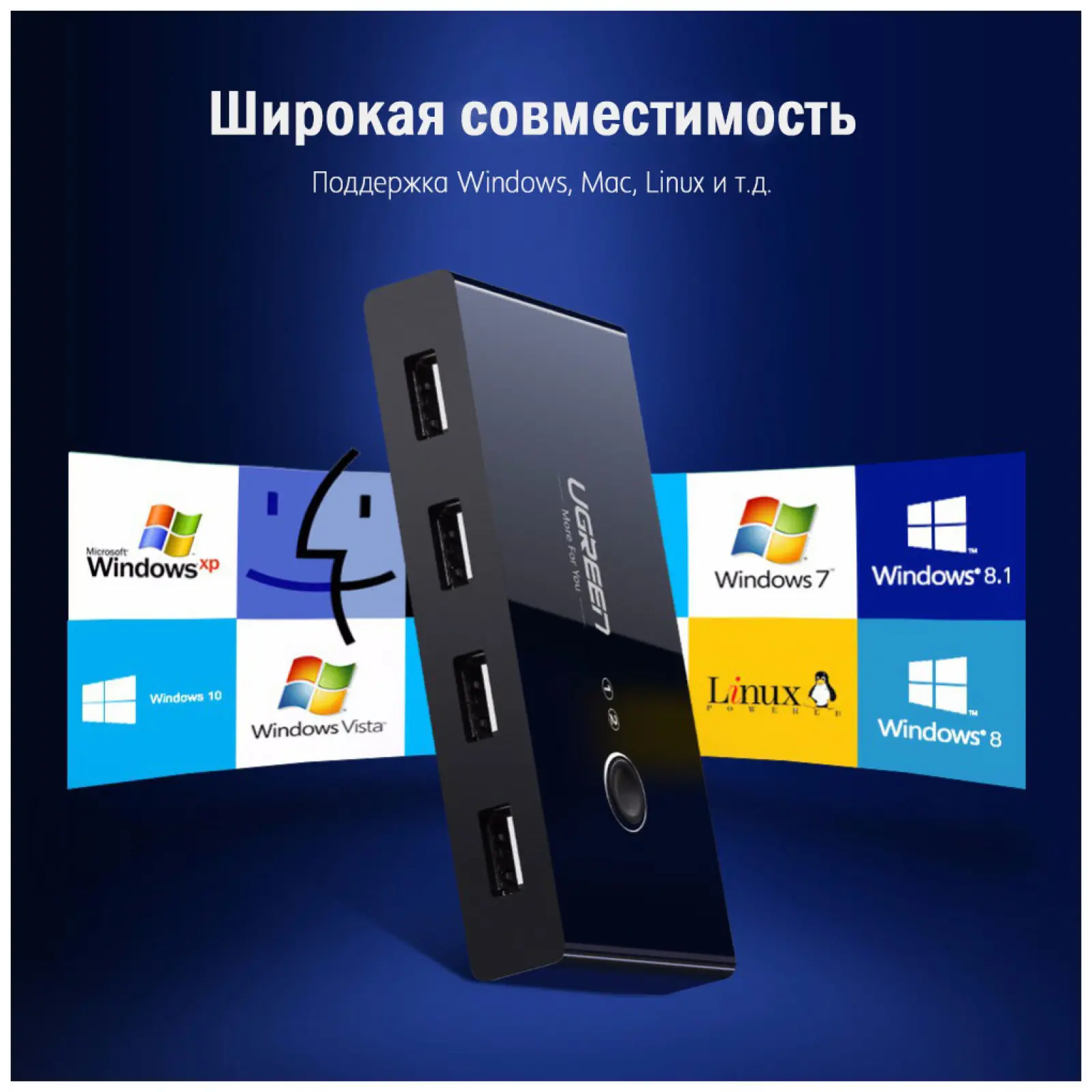 USB концентратор 4 в 1 (хаб) Ugreen 4хUSB 2.0 (30767)