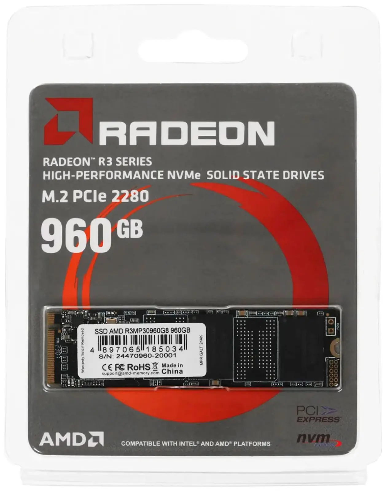 SSD накопитель AMD 960Гб R3 Series PCIe (R3MP30960G8)