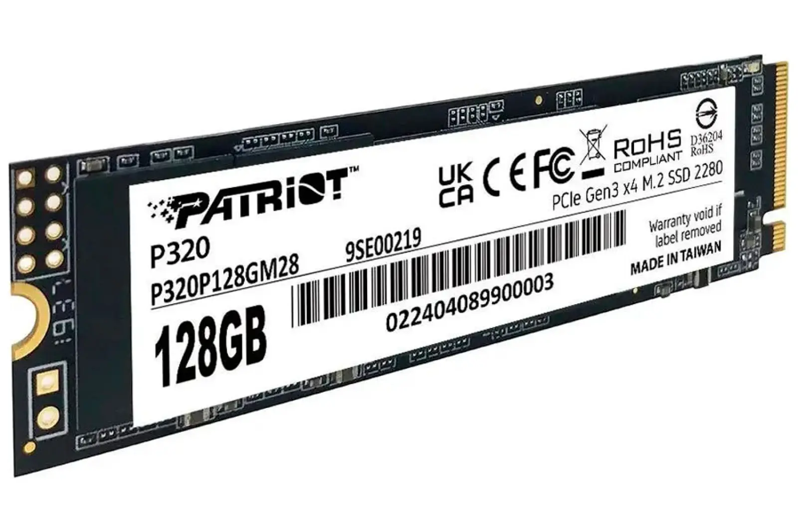 SSD накопитель Patriot Memory M.2 128GB P320 (P320P128GM28)