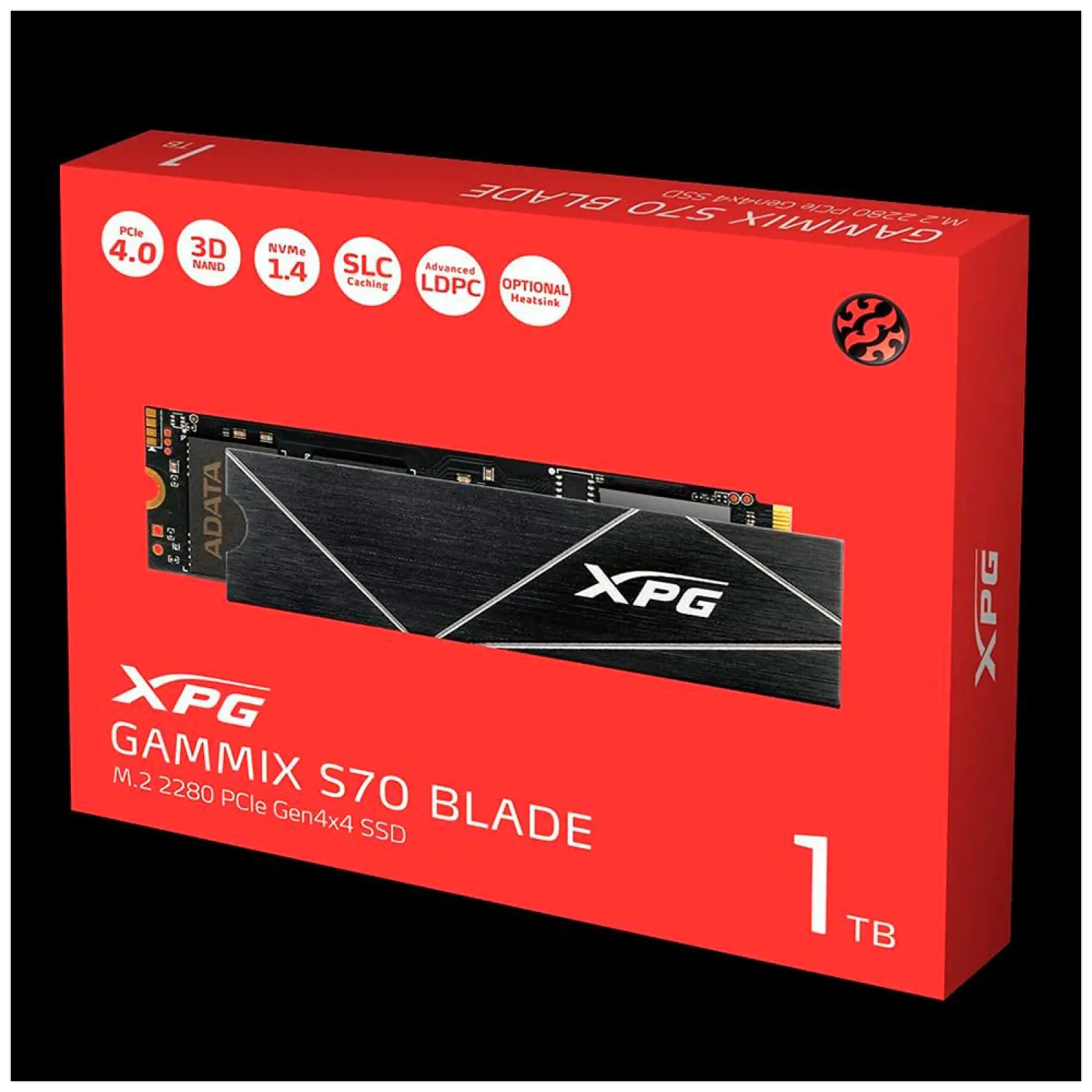 SSD накопитель Adata M.2 GAMMIX S70 BLADE 1000 Гб PCIe 4.0 (AGAMMIXS70B-1T-CS)