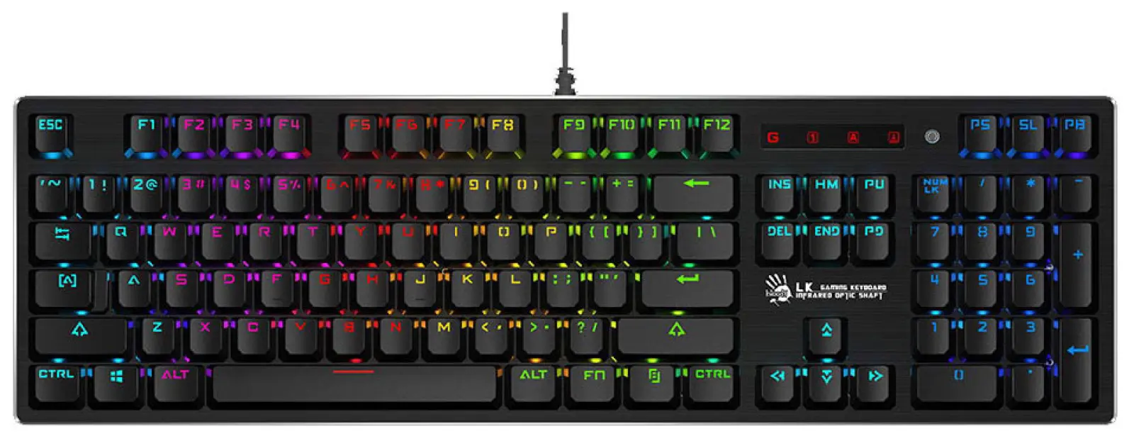 Клавиатура игровая проводная A4Tech Bloody B820R Red Switch черный