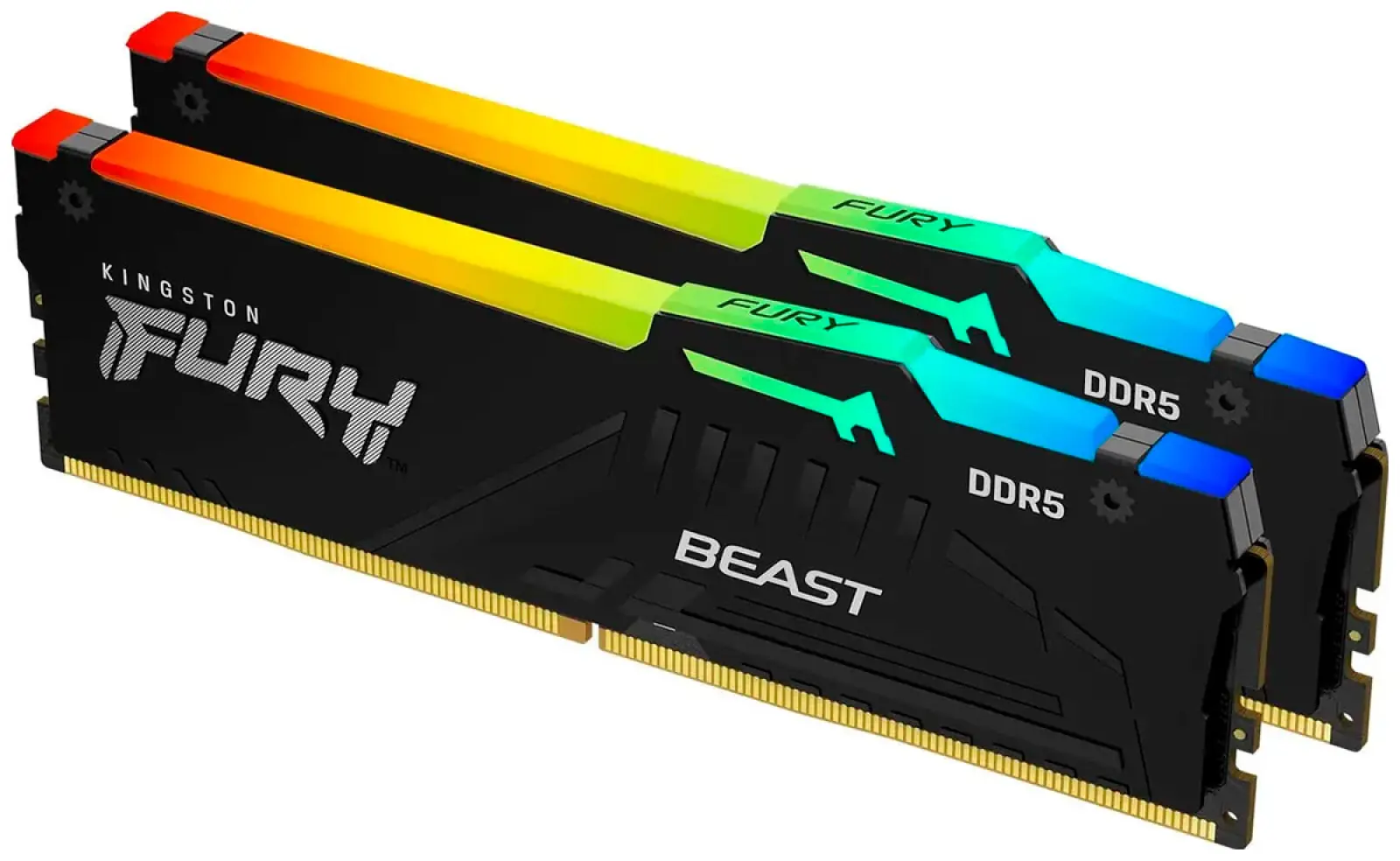 Оперативная память Kingston DDR5 16Gb (2x8Gb) 6000MHz Fury Beast Black RGB (KF560C30BBAK2-16)