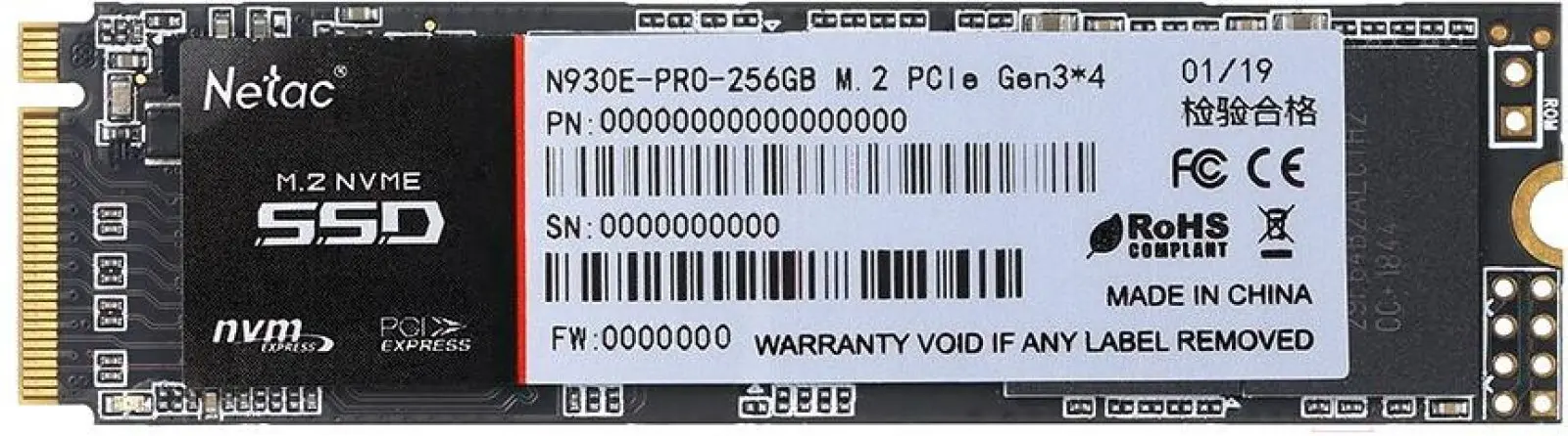 Накопитель SSD Netac M.2 N930E Pro 256 Гб PCIe NT01N930E-256G-E4X