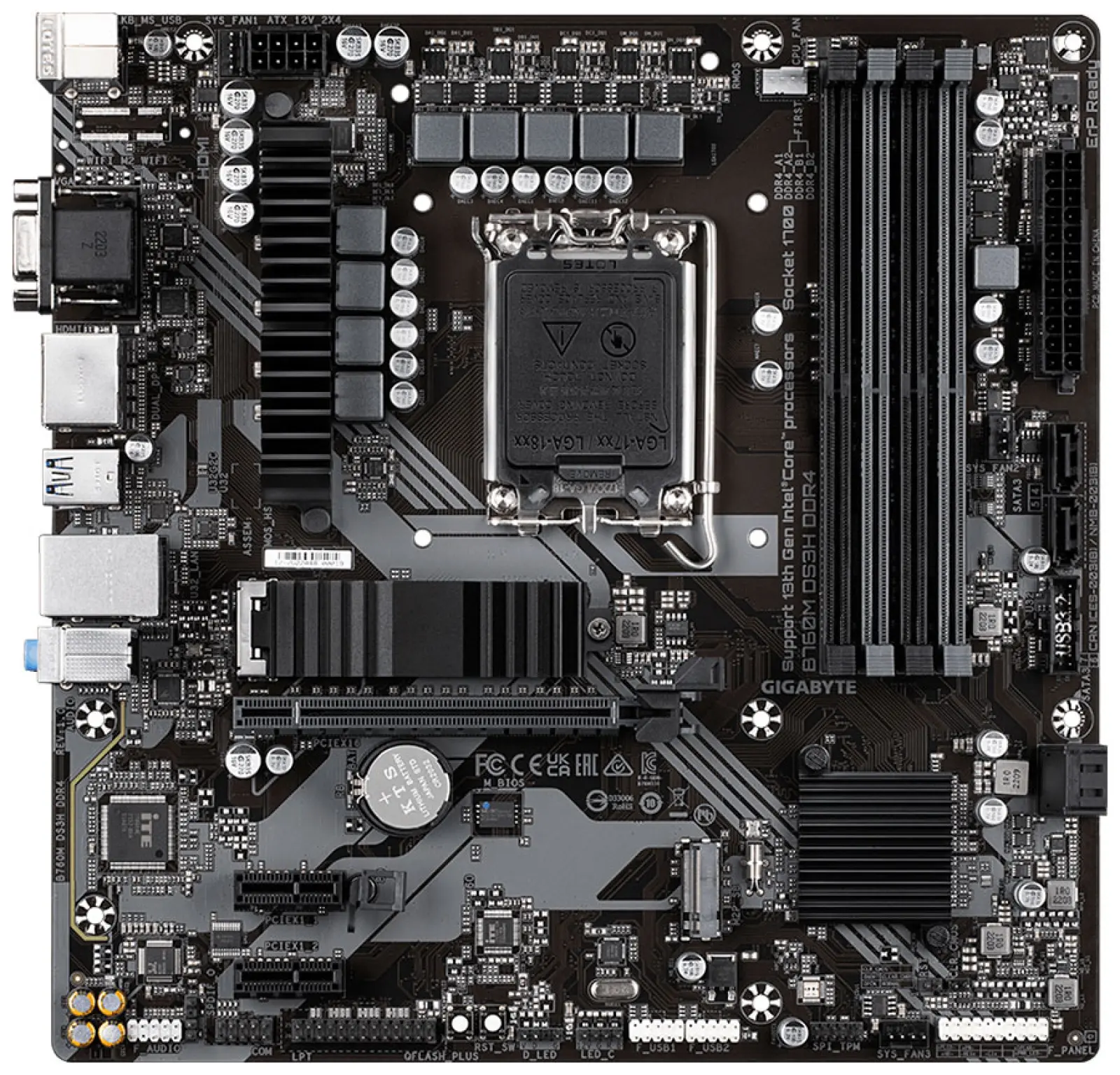 Материнская плата Gigabyte B760M DS3H DDR4 (LGA1700, mATX)