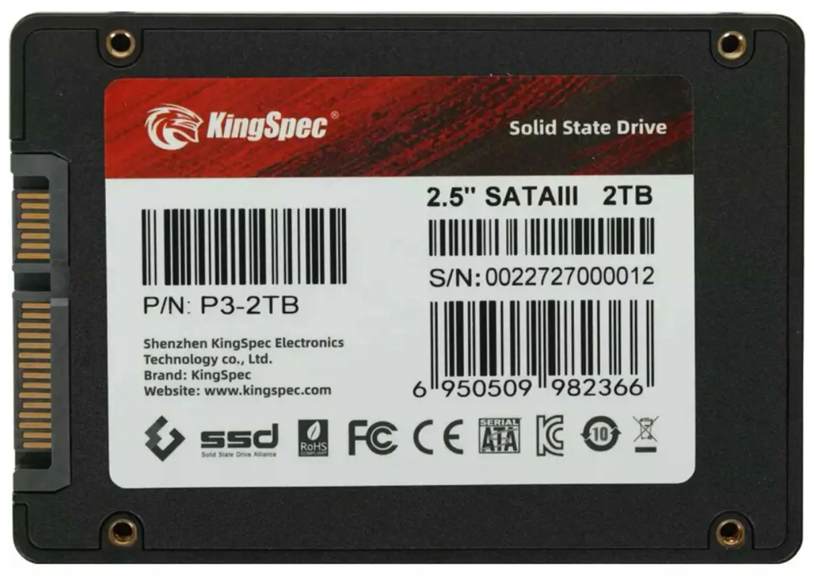 SSD накопитель Kingspec 2.5 P3 2000 Гб SATA III (P3-2TB)