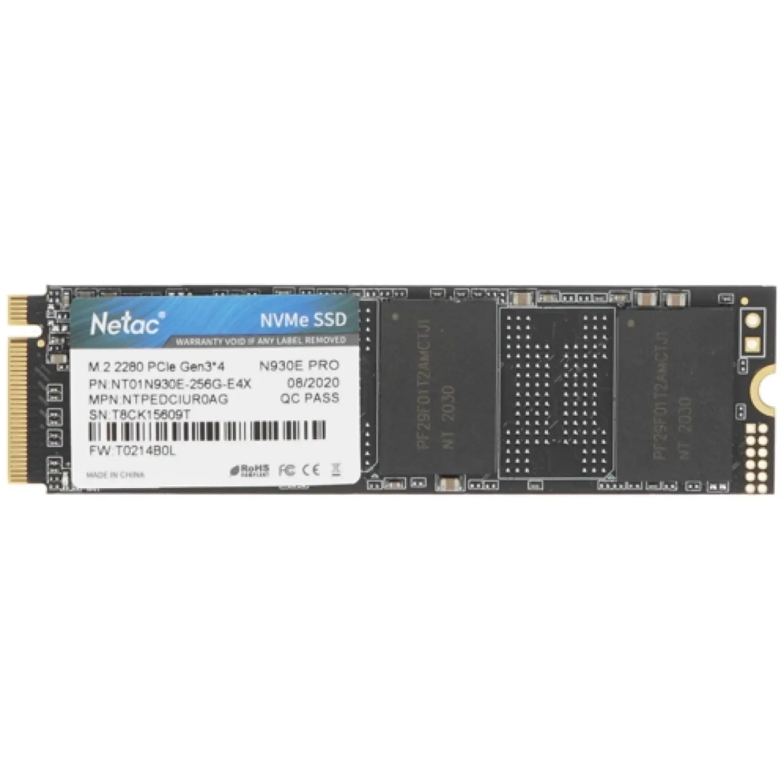Накопитель SSD Netac M.2 N930E Pro 256 Гб PCIe NT01N930E-256G-E4X