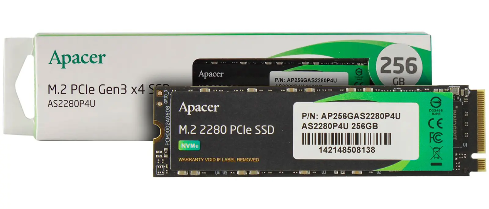 SSD накопитель Apacer M.2 AS2280P4 256 Гб PCIe 3D NAND (AP256GAS2280P4U-1)